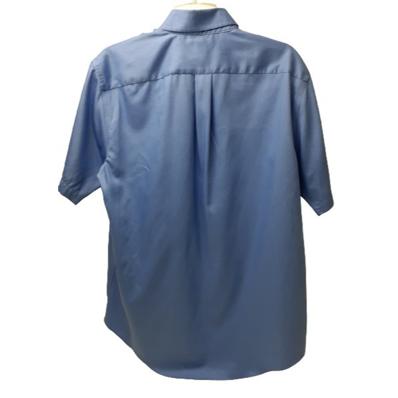 Lands End Men's Med. 15-15.5 Traditional Fit Short Sleeve Button Down Blue Shirt - Picture 2 of 6